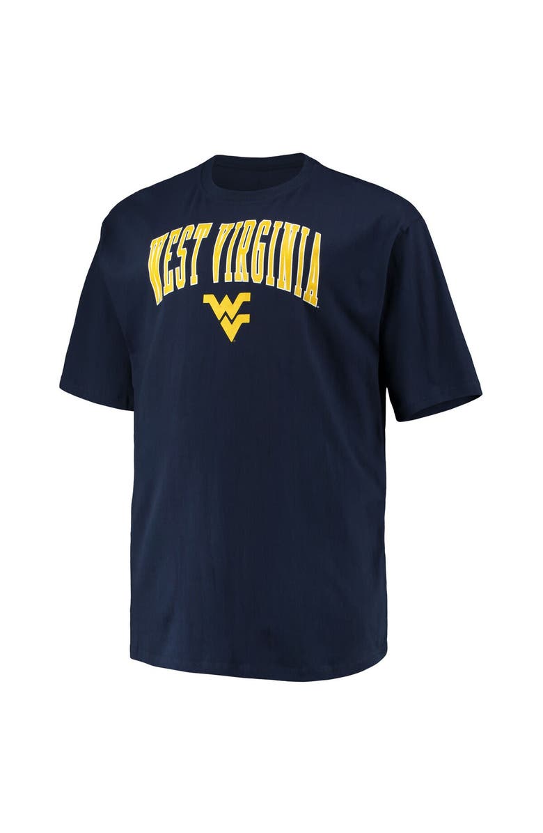 Champion Men's Champion Navy West Virginia Mountaineers Big & Tall Arch Over Wordmark T-Shirt, Alternate, color,