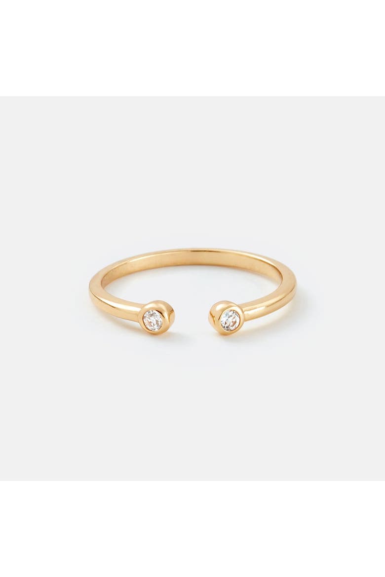 Open Ring with White Topaz, Main, color, Gold