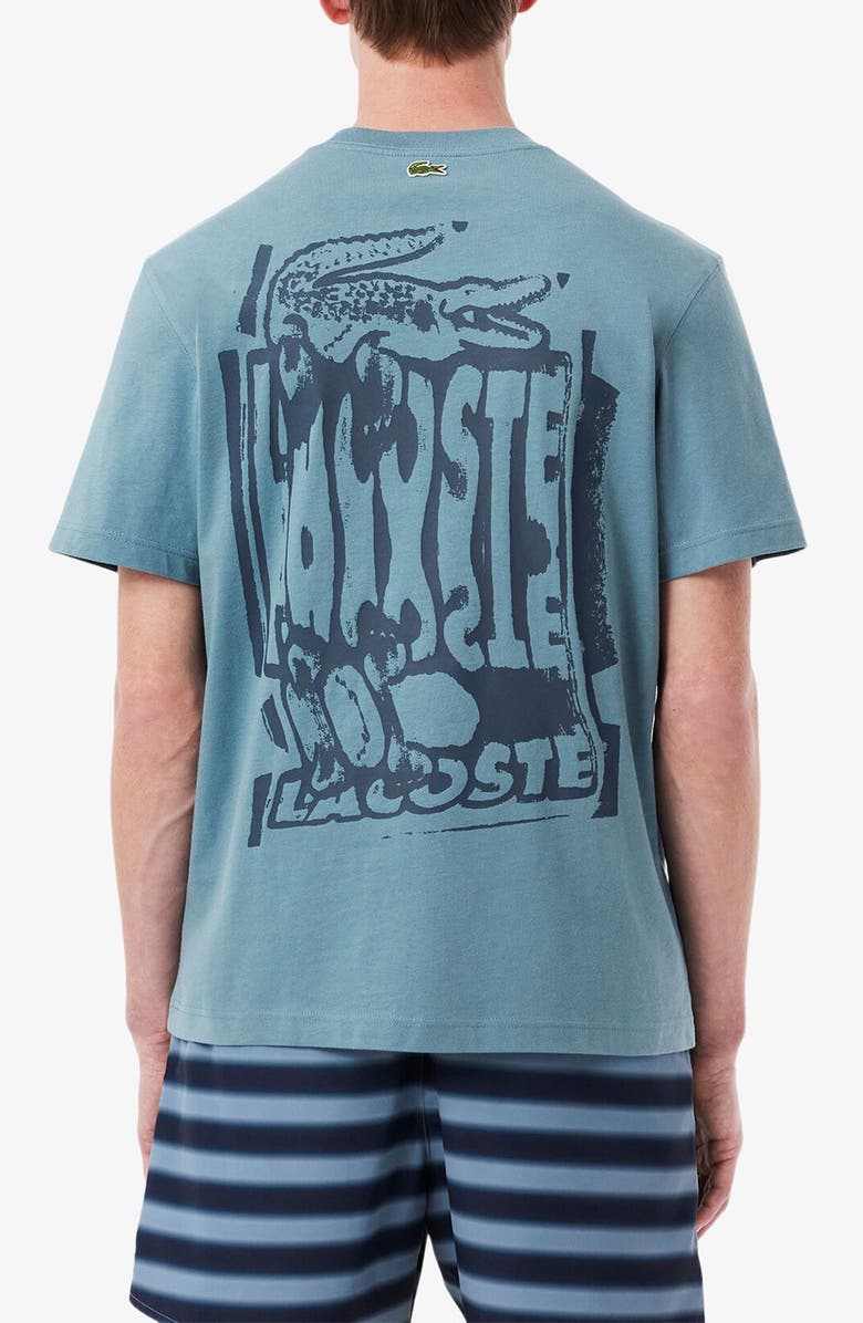 Lacoste Stencil Classic Fit Graphic T-Shirt, Alternate, color, Cun Limestone/ Falcon
