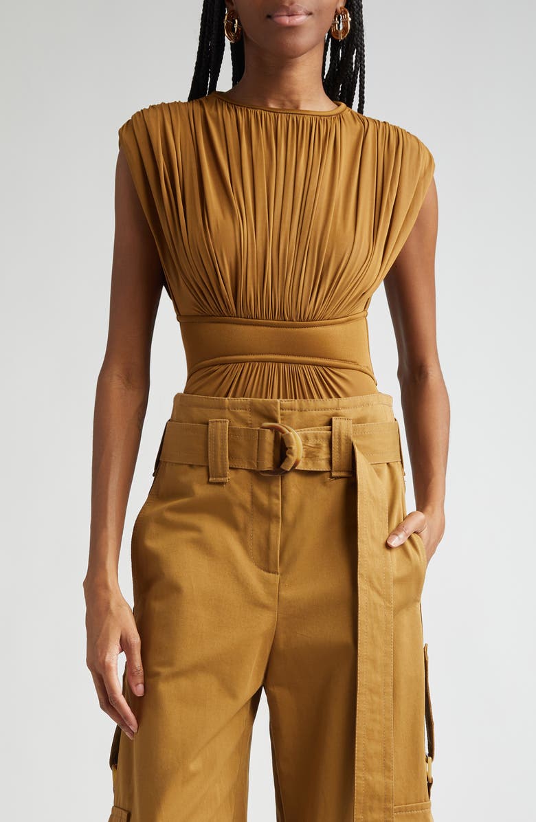 Zimmermann Gathered Bodysuit, Main, color, 