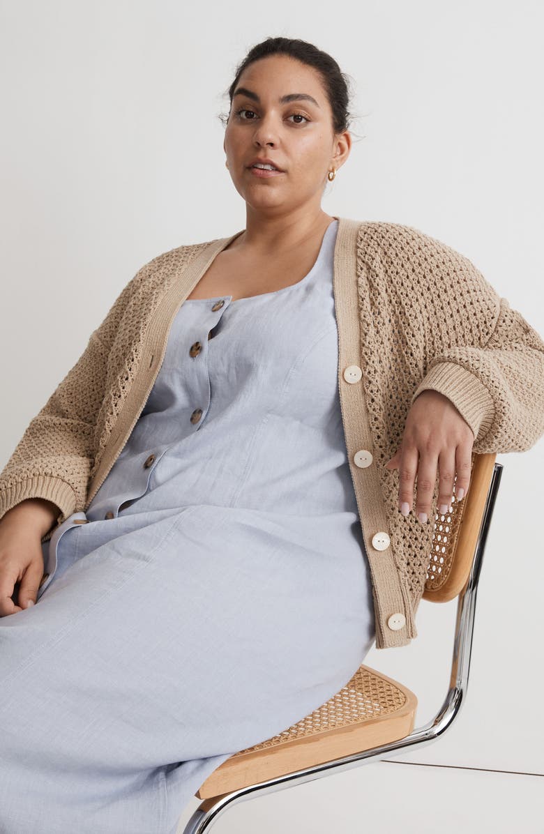 Madewell Open Stitch Cotton Crop Cardigan, Alternate, color, 