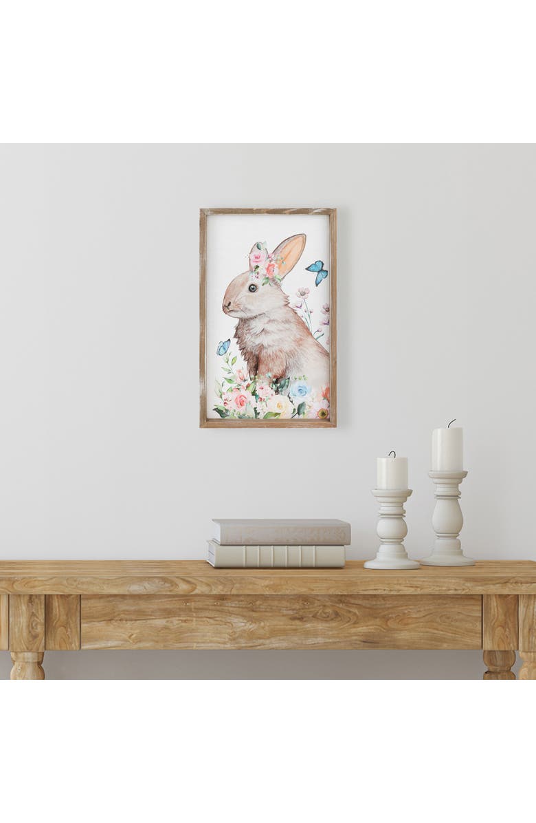 Northlight Easter Bunny with Flowers Framed Wall Sign - 11.75", Alternate, color, Multi