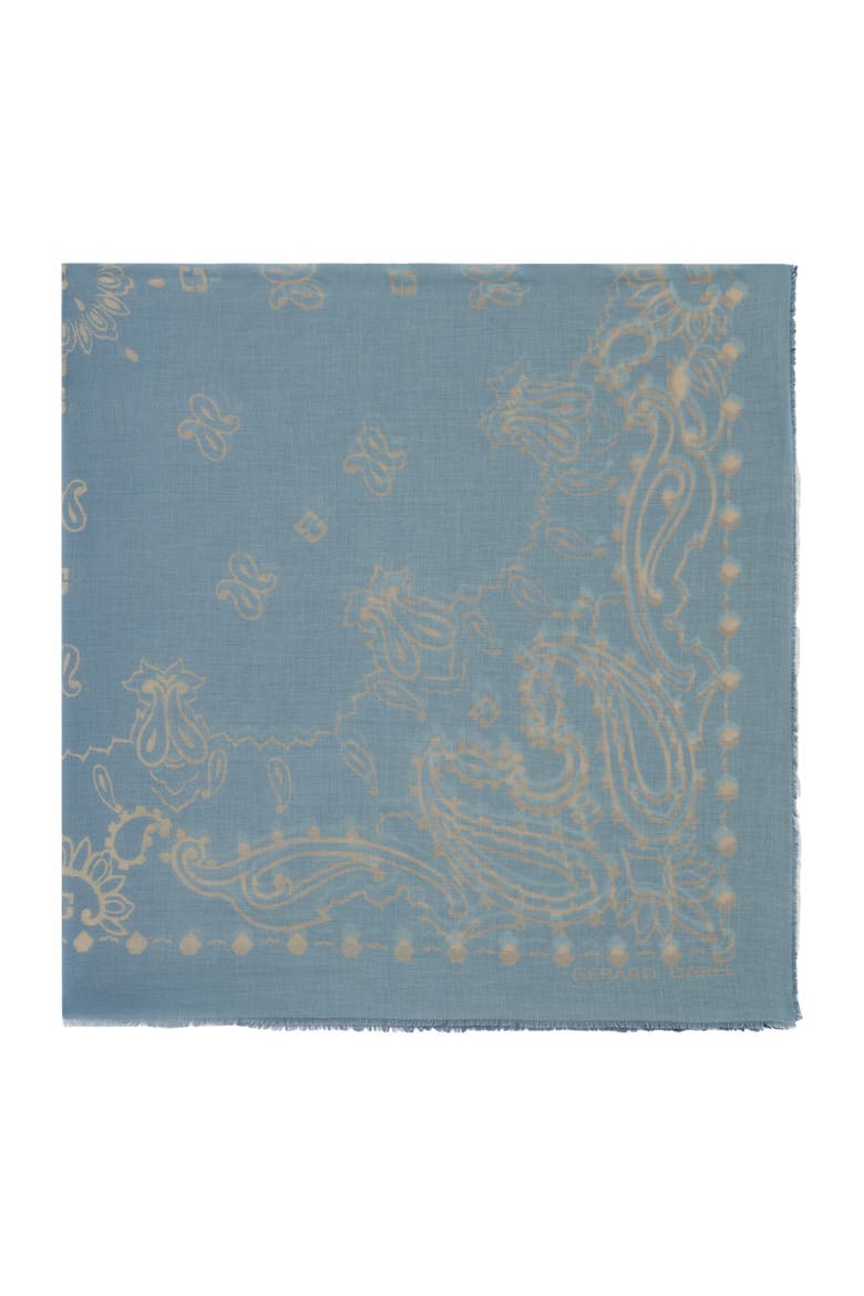 Dorine Square Paisley Print Scarf, Main, color, Indigo