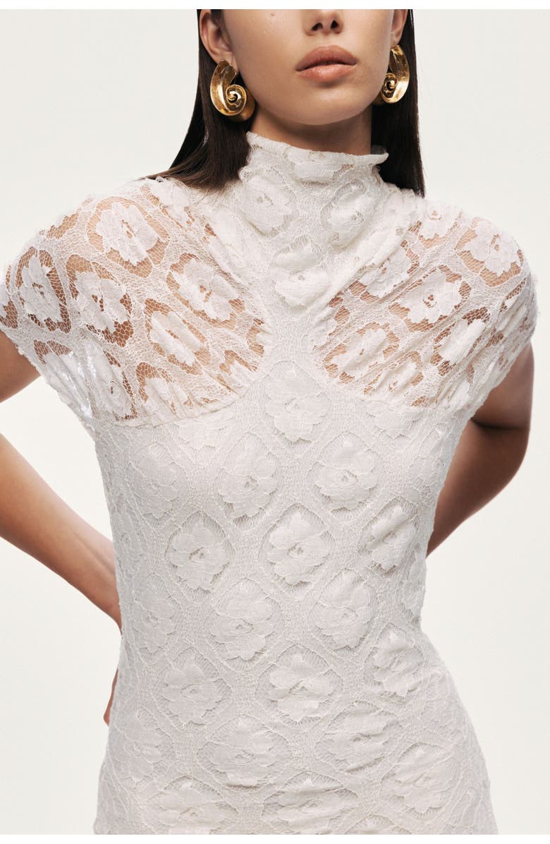 Nocturne High-Neck Lace Maxi Dress, Alternate, color, Ivory