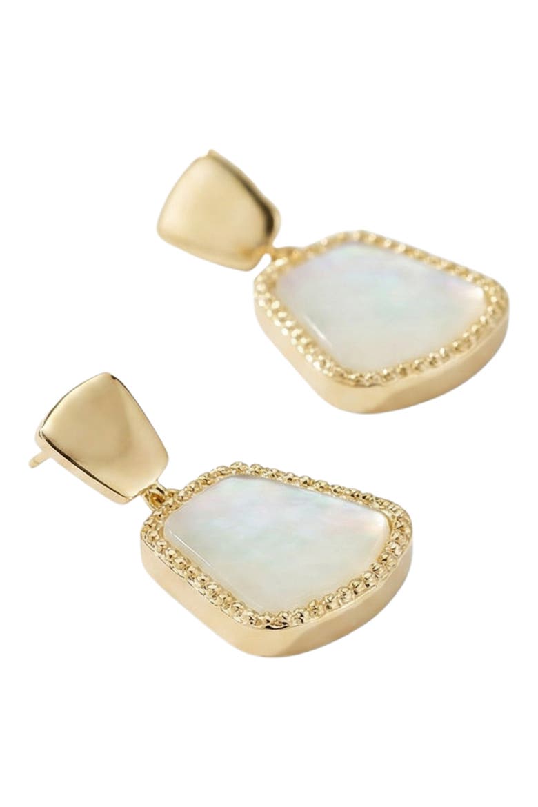 Mother-of-Pearl Drop Earrings, Alternate, color, GOLD