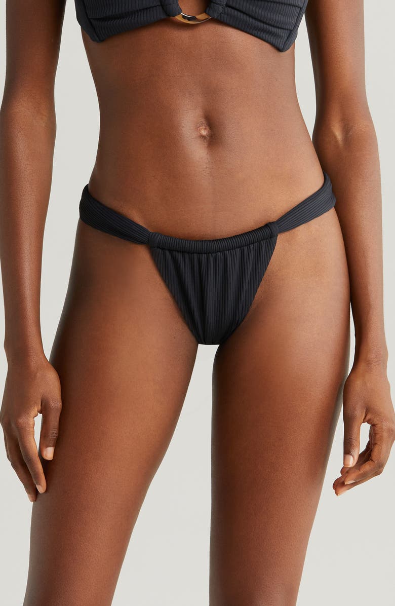 MONTCE Sandra Rib Bikini Bottoms, Main, color, Black Rib