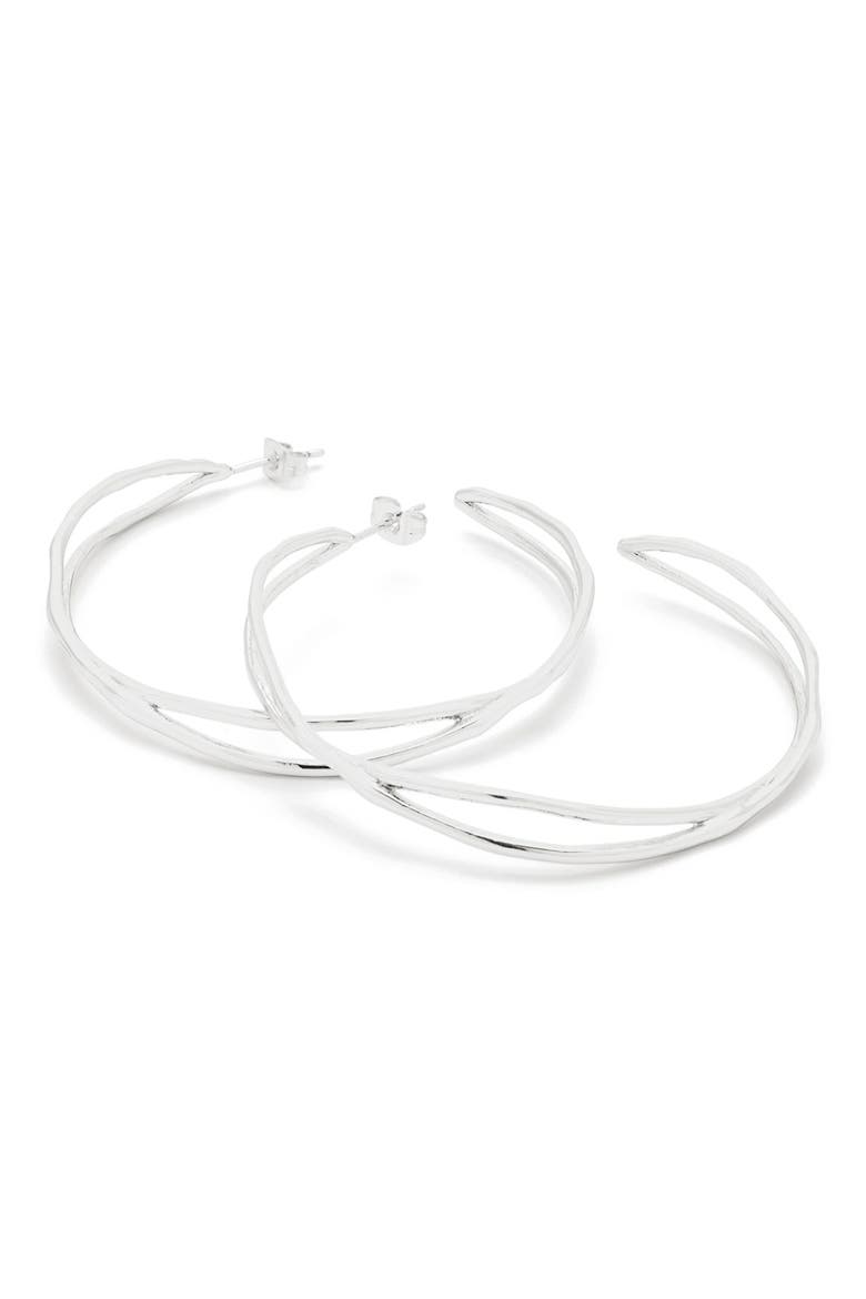 'Isla' Hoop Earrings, Alternate, color, SILVER