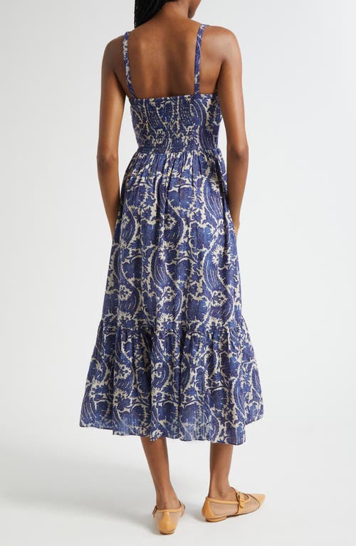 Ulla Johnson Nadine Floral Cotton Blend Sundress In Blue