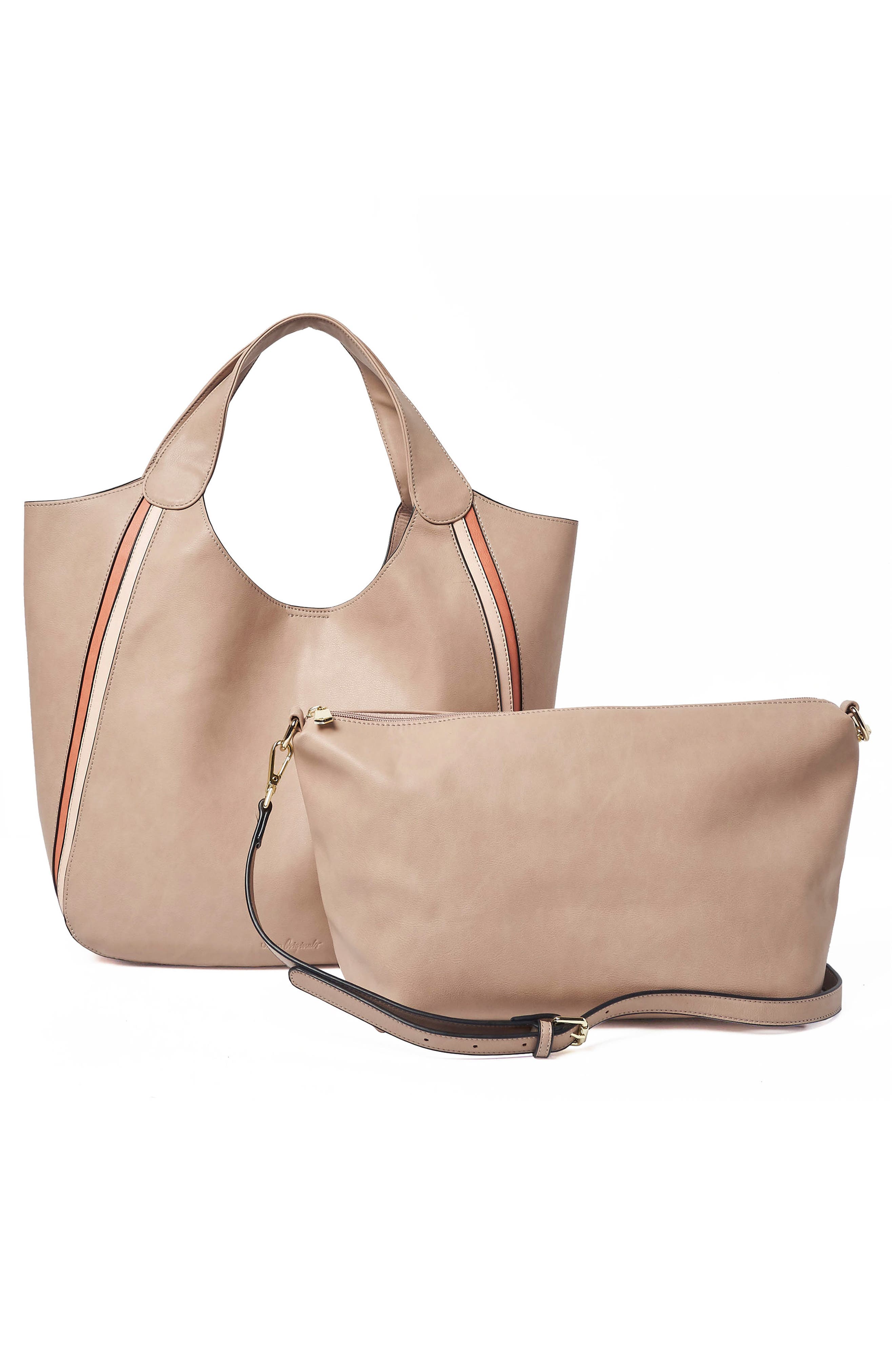 Viva Vegan Leather Tote with Removable Zip Pouch, Alternate, color, TAUPE
