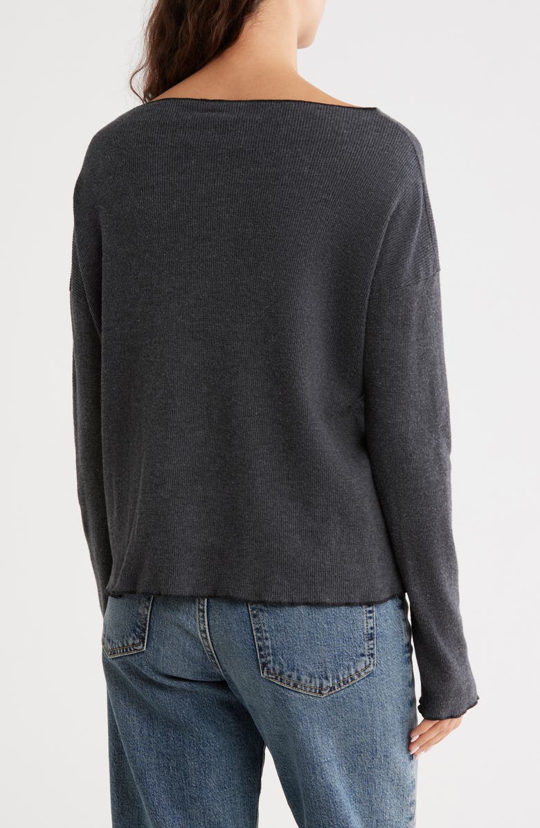 GO COUTURE Long Sleeve Pullover Sweater, Alternate, color, Black