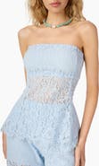 CAMI NYC Bijou Strapless Sheer Lace Top