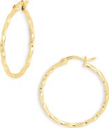 Argento Vivo Sterling Silver Twist Hoop Earrings