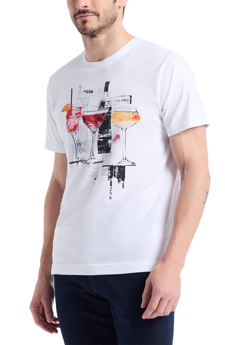 Robert Graham The Tipsy Times Graphic T-Shirt, Alternate, color, White