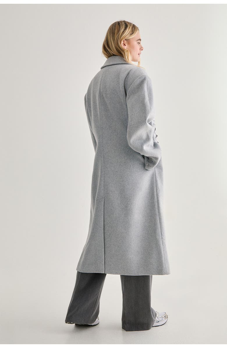 NASTY GAL Premium Corseted Detail Maxi Coat, Alternate, color, Grey