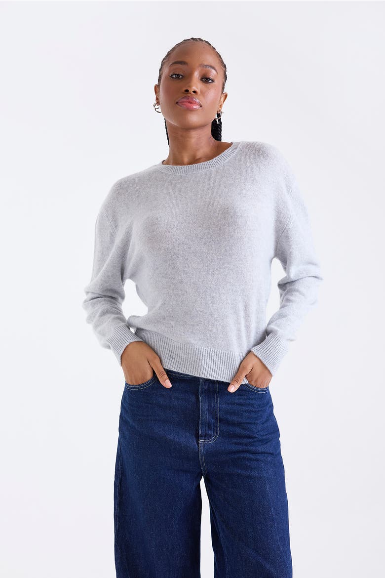 Maila Long Sleeve 100% Cashmere Sweater, Alternate, color, SUPER GREY