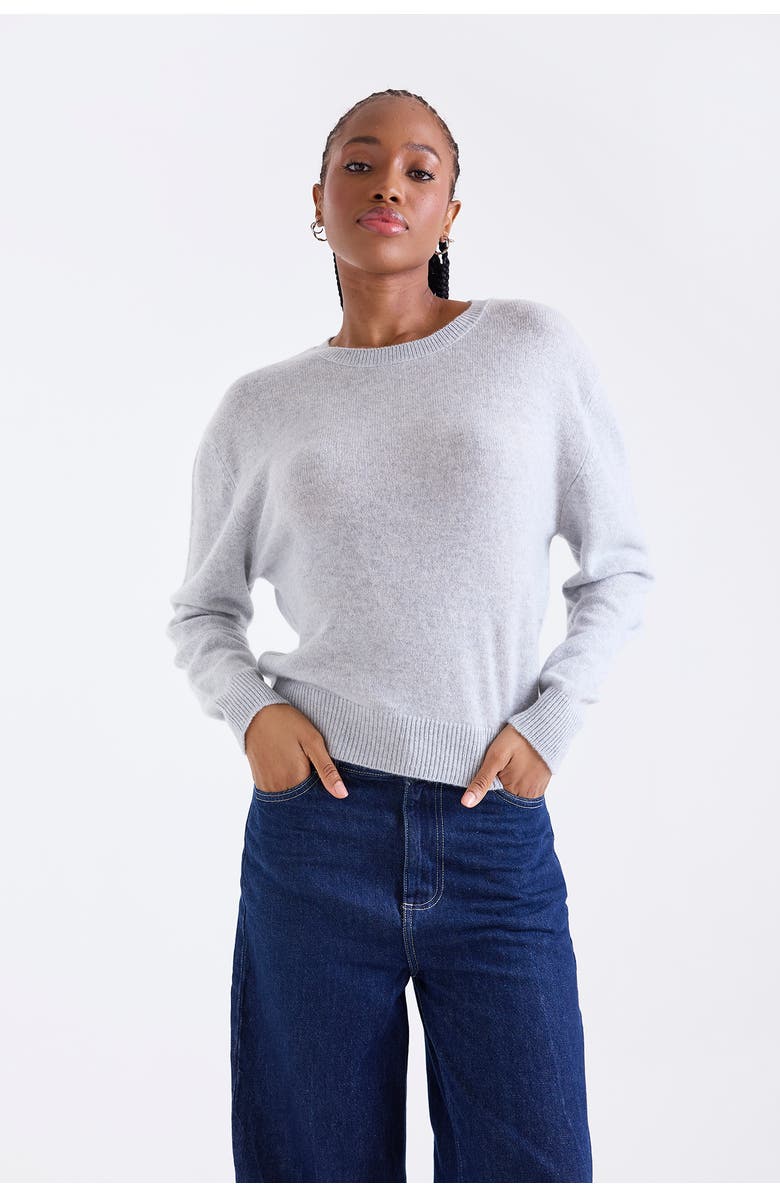 1982 Maila Long Sleeve 100% Cashmere Sweater, Alternate, color, Super Grey