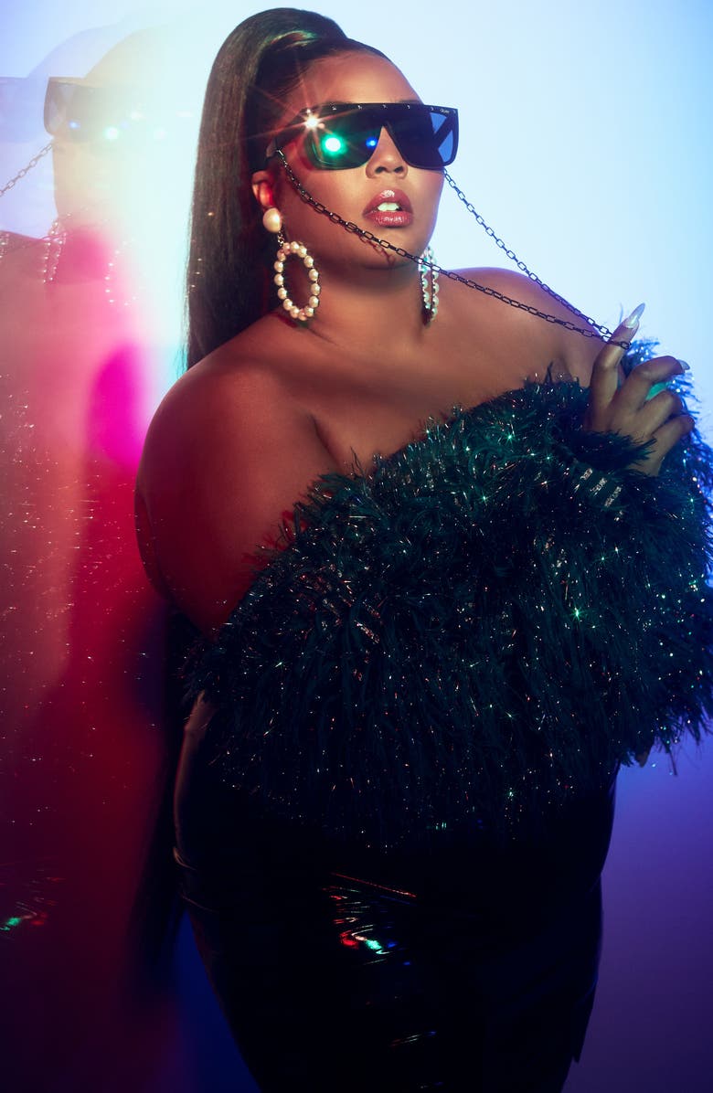 QUAY Australia x Lizzo Jaded 55mm Flat Top Sunglasses, Alternate, color,