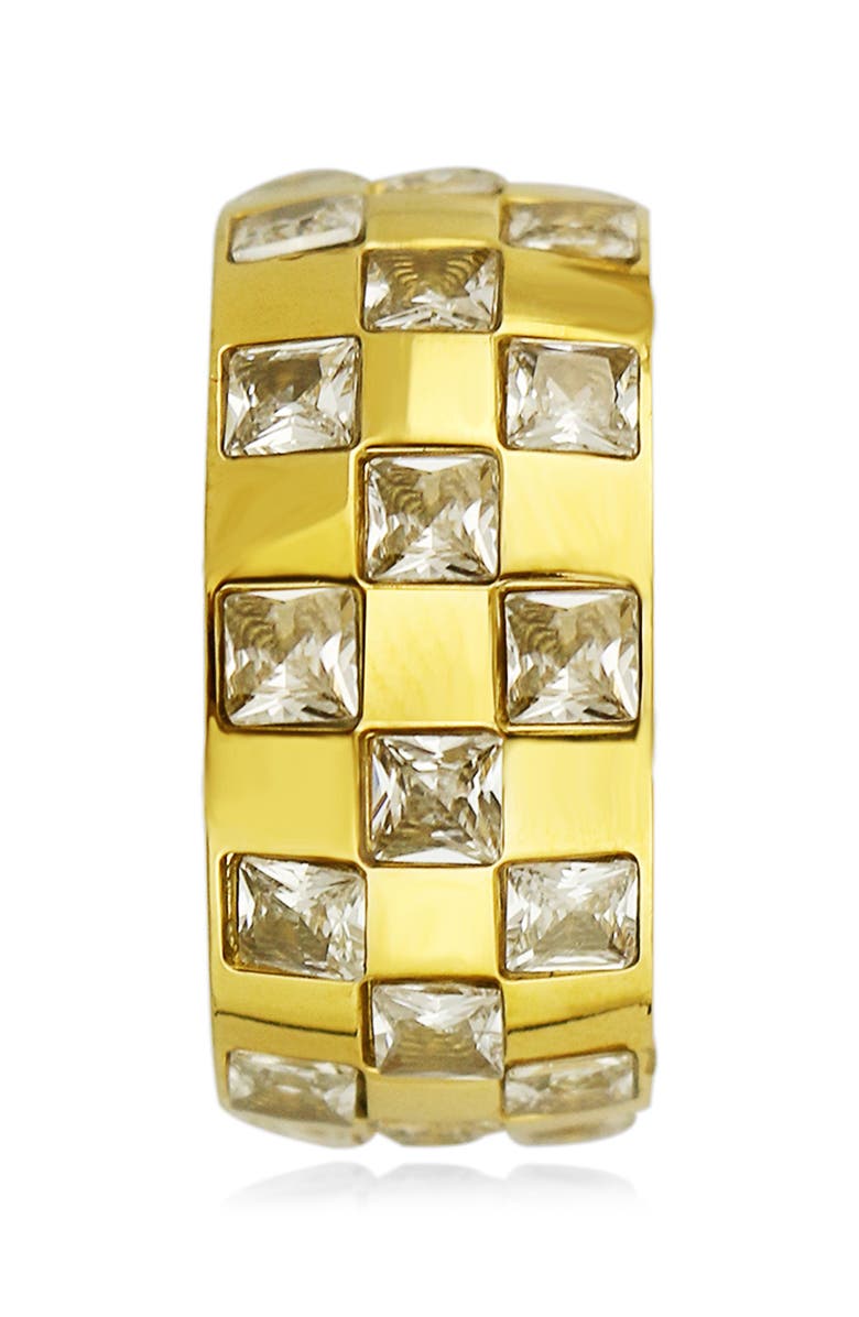 REBL Gender Inclusive Crystal Band Ring, Alternate, color, Gold
