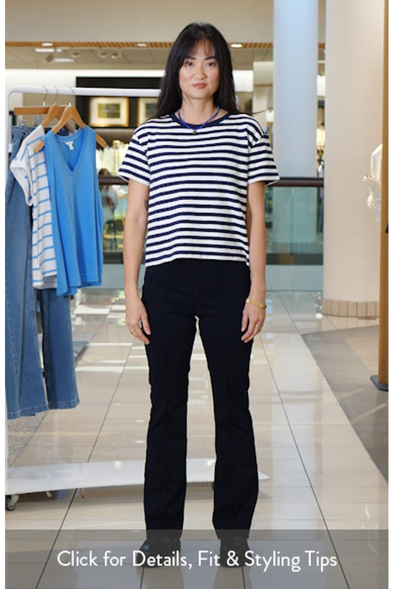 Drop Shoulder Short Sleeve Stripe Cotton Tee video