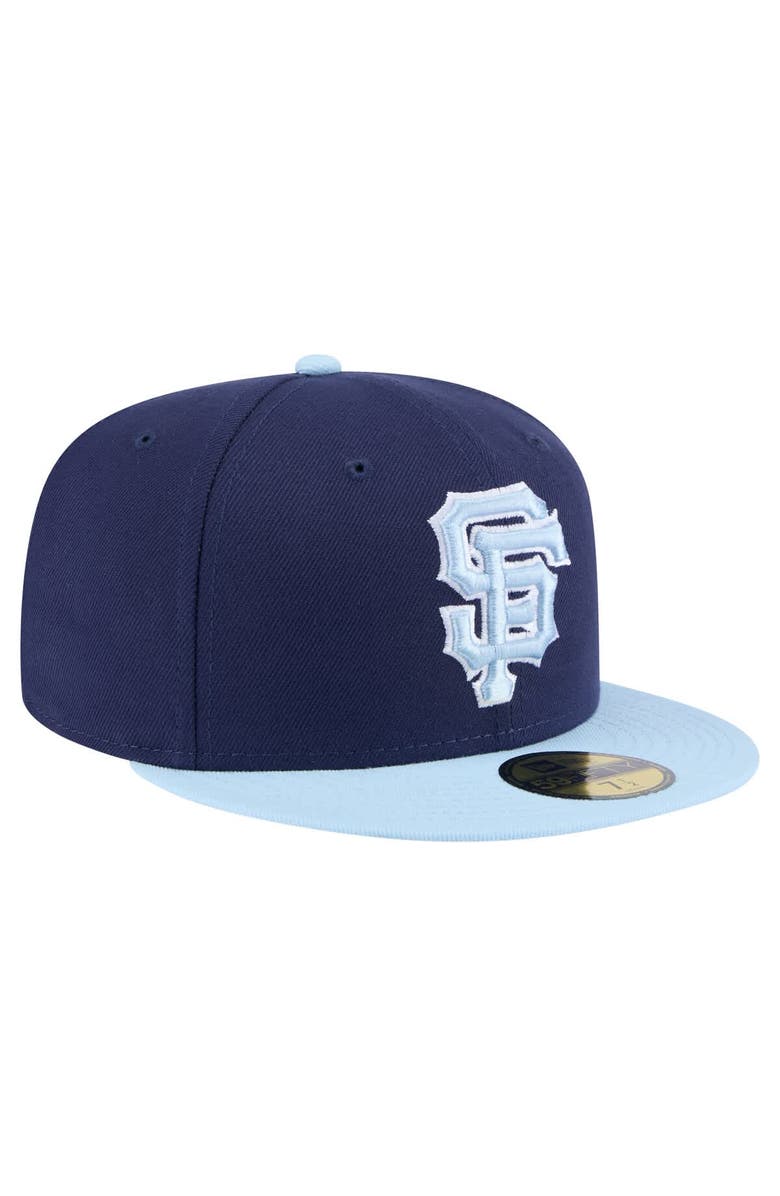 New Era Men's New Era Navy/Light Blue San Francisco Giants Color Pack 2-Tone 59FIFTY Fitted Hat, Alternate, color, 