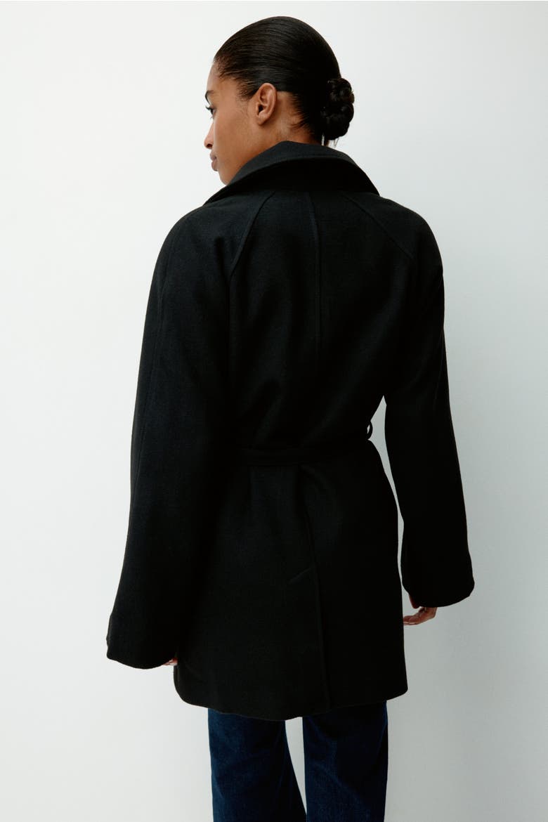 Tie-belt Coat, Alternate, color, Black