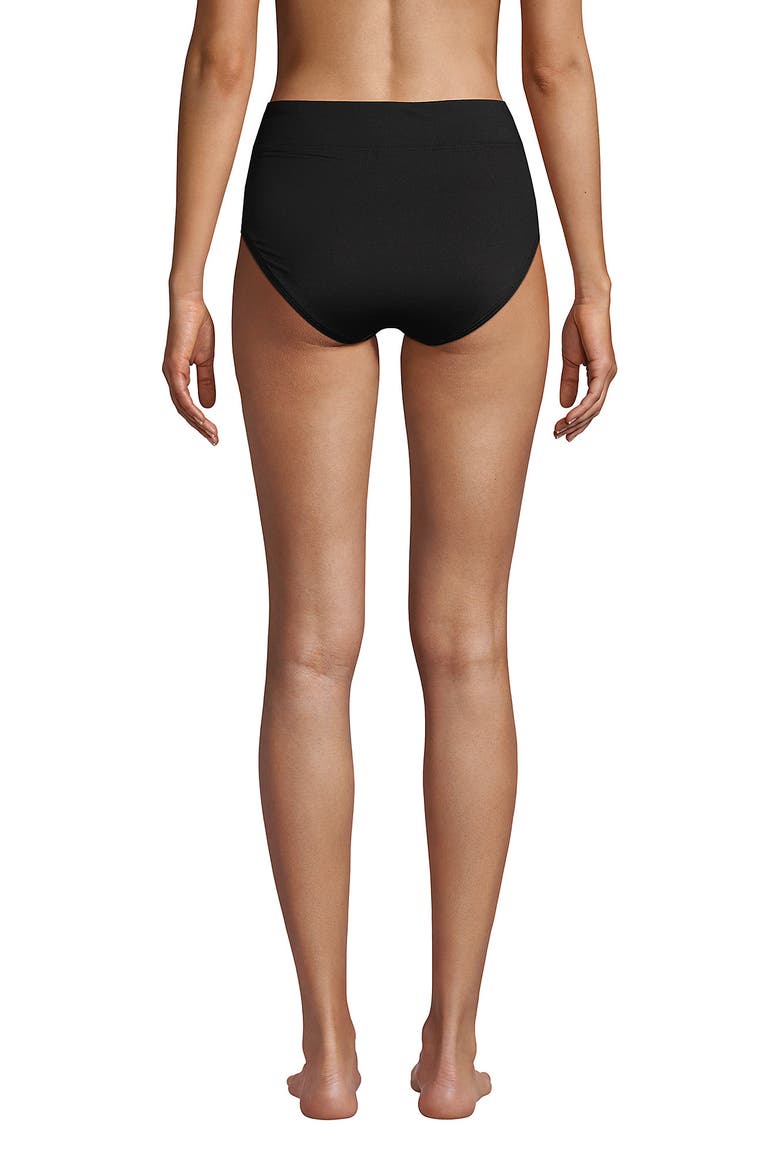 Tummy Control High Waisted Bikini Bottoms, Alternate, color, Black