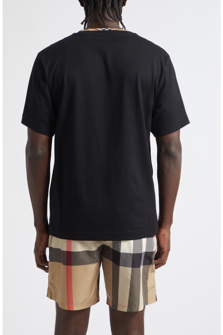 Ryan Check Trim Pocket T-Shirt, Alternate, color, BLACK
