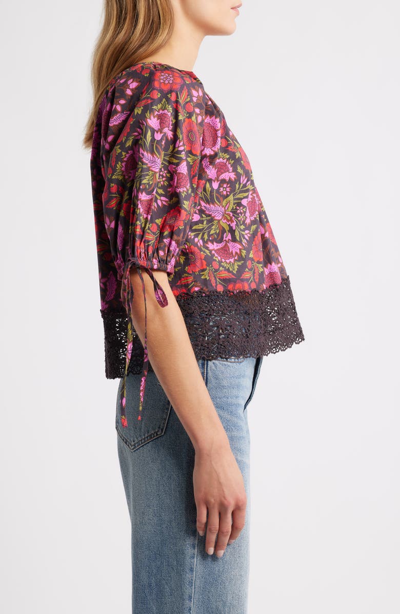 LOVE THE LABEL Veda Floral Cotton Top, Alternate, color, Tabitha Floral Print
