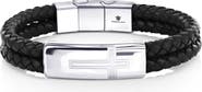 BLACKJACK Men's Cross Braided Leather Bracelet