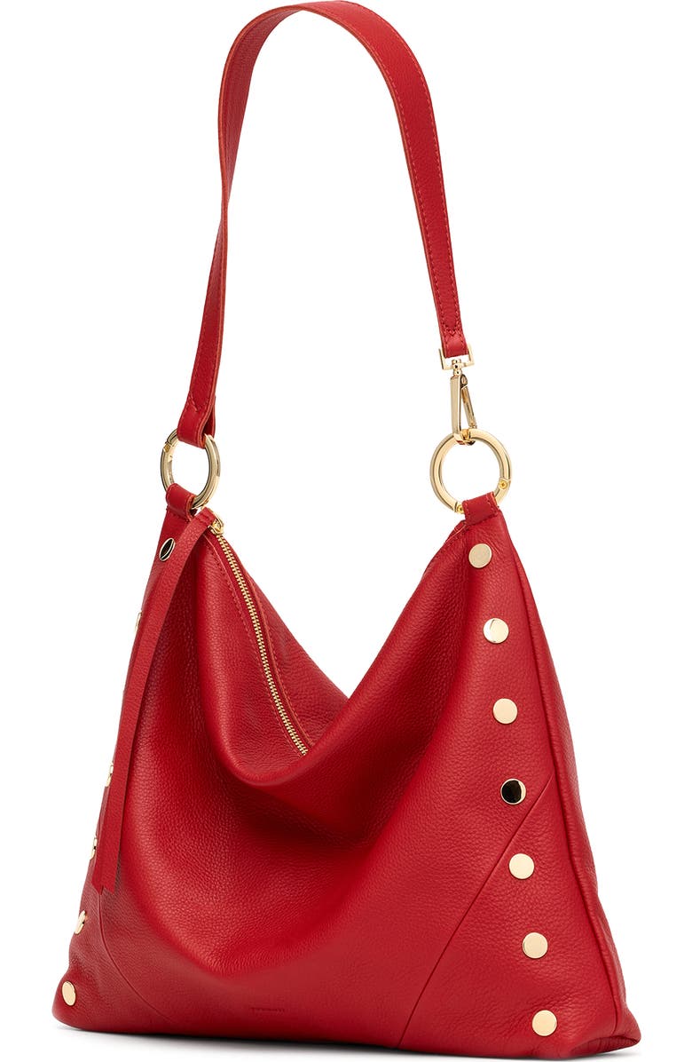 HAMMITT Large Kyle Leather Shoulder Bag, Alternate, color, Chili Red/ Gold