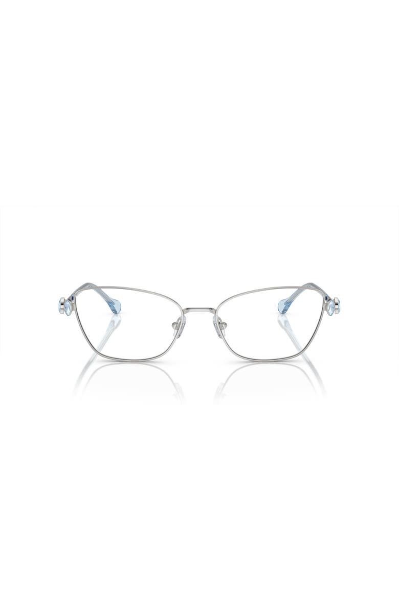 Swarovski 53mm Rectangle optical glasses, Alternate, color, Silver