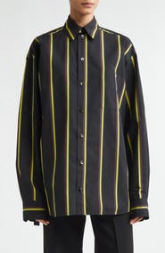 Proenza Schouler Alia Stripe Cotton & Silk Button-Up Shirt
