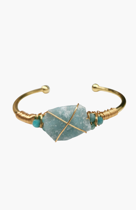 Gemstone Wire-Wrapped Bracelet
