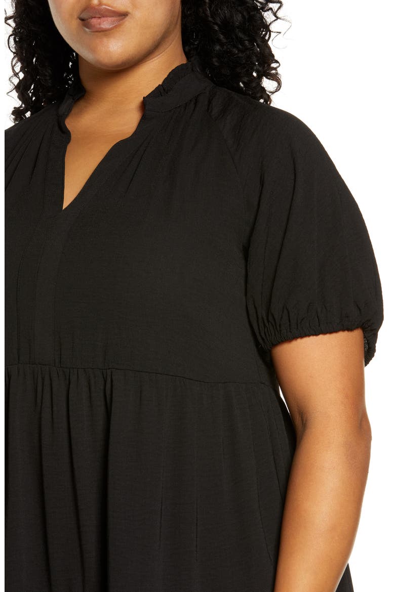 Tiered Ruffle Neck Dress, Alternate, color, RICH BLACK