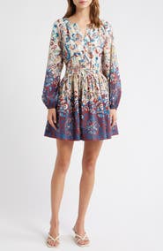 LOVE THE LABEL Noah Print Long Sleeve Fit & Flare Dress