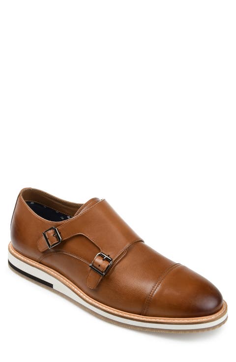 Thatcher Perforated Leather Monk Strap Derby (Men)