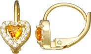 FZN Kids' 14K Gold Plated Sterling Silver Birthstone Lever Back Earrings