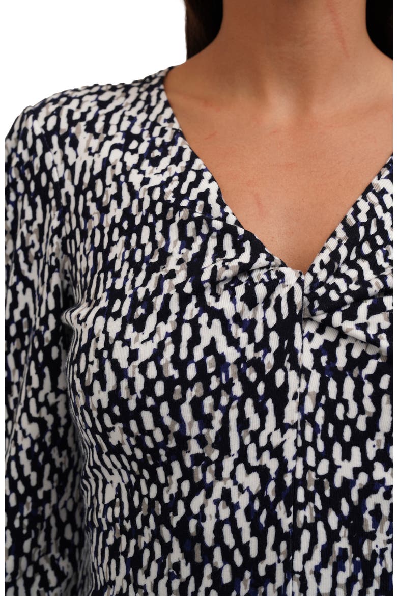 Twist Front Rib Print Dress, Alternate, color, KALI PRINT