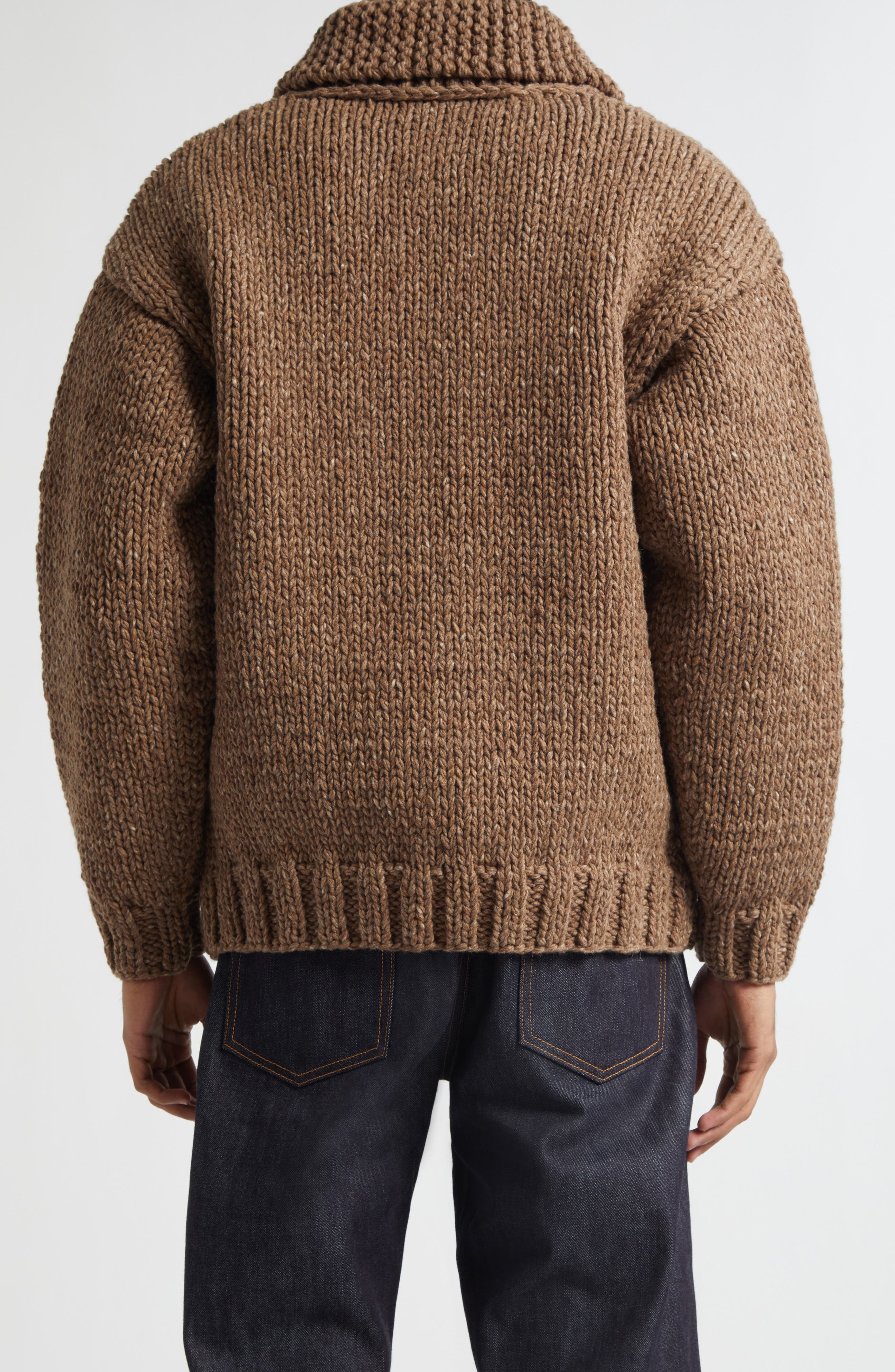 VISVIM Hand Knit Full Zip Wool & Cashmere Cardigan (Men) | Nordstrom
