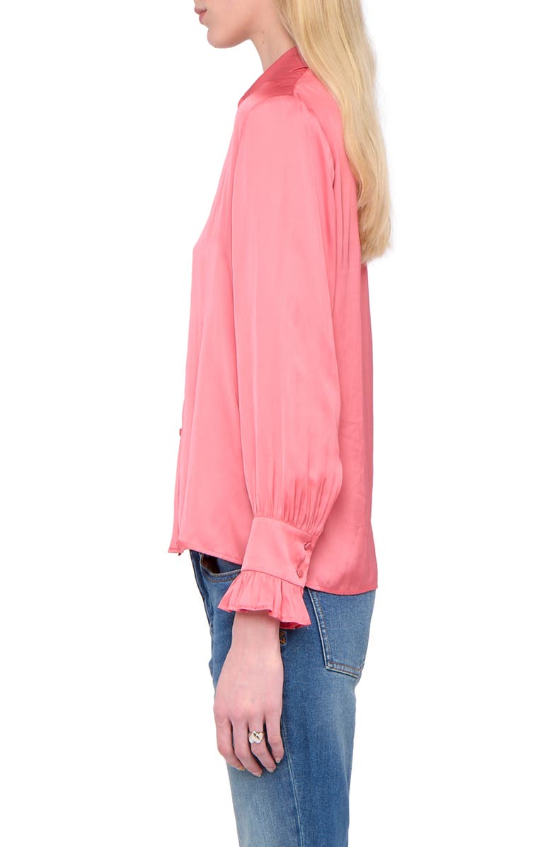 Zadig & Voltaire Thely Satin Shirt, Alternate, color, Tea Rose