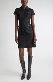 ST. JOHN Metallic Tweed Shirtdress