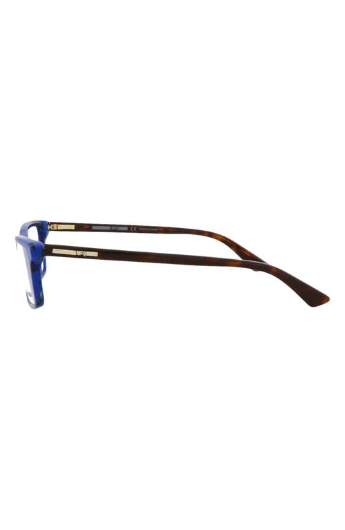 Alexander Mcqueen Mcqueen 50mm Core Rectangle Optical Glasses In Avana Avana Transparent