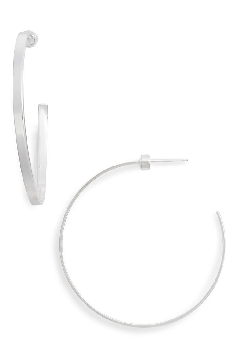 Kiara Hoop Earrings, Main, color, STERLING SILVER