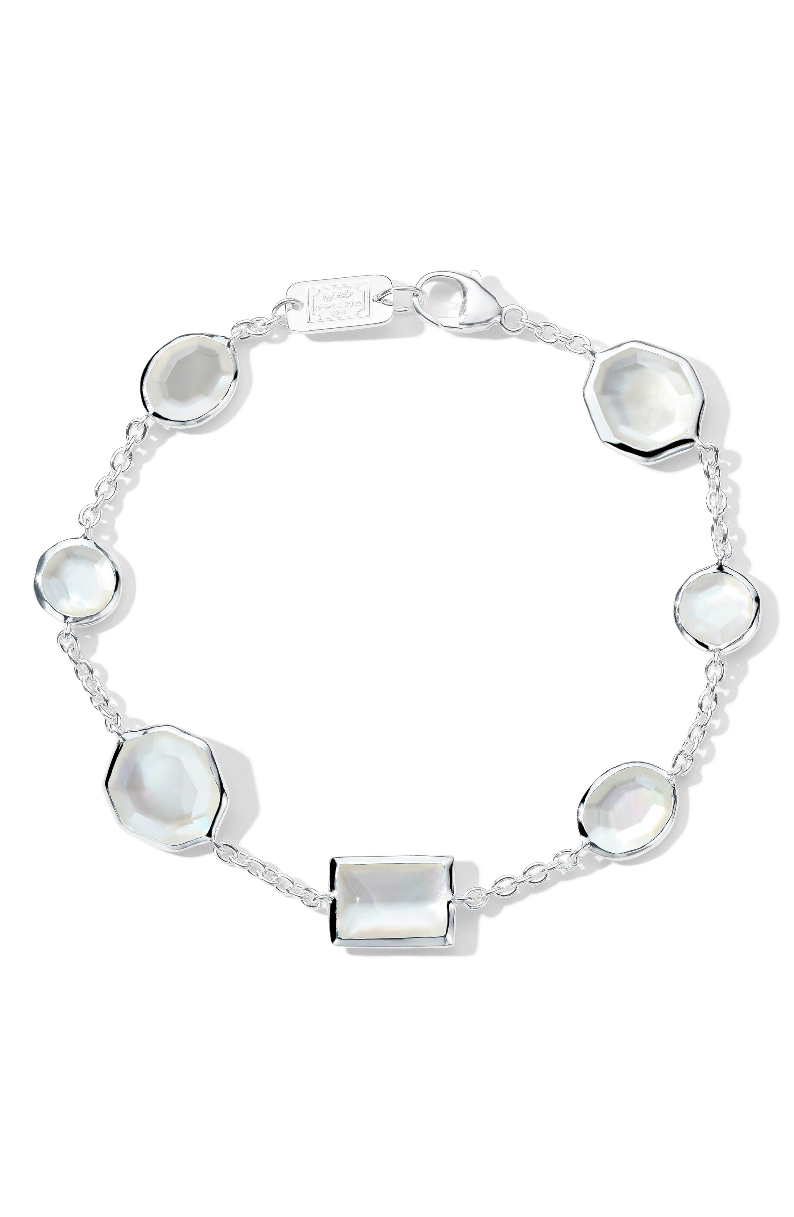 Ippolita Mixed-cut Station Bracelet In Silver