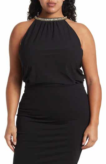 BY DESIGN Rhinestone Trim Mock-Neck Blouse