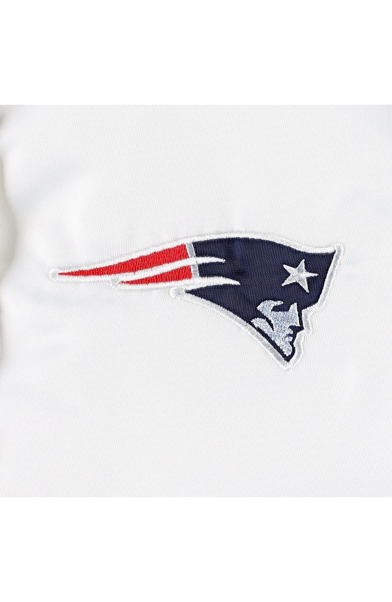STARTER Women's Starter White New England Patriots Line Up Satin Full-Snap Varsity Jacket, Alternate, color, White