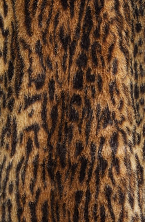 Stand Studio Marceline Leopard Print Faux Fur Coat In Brown