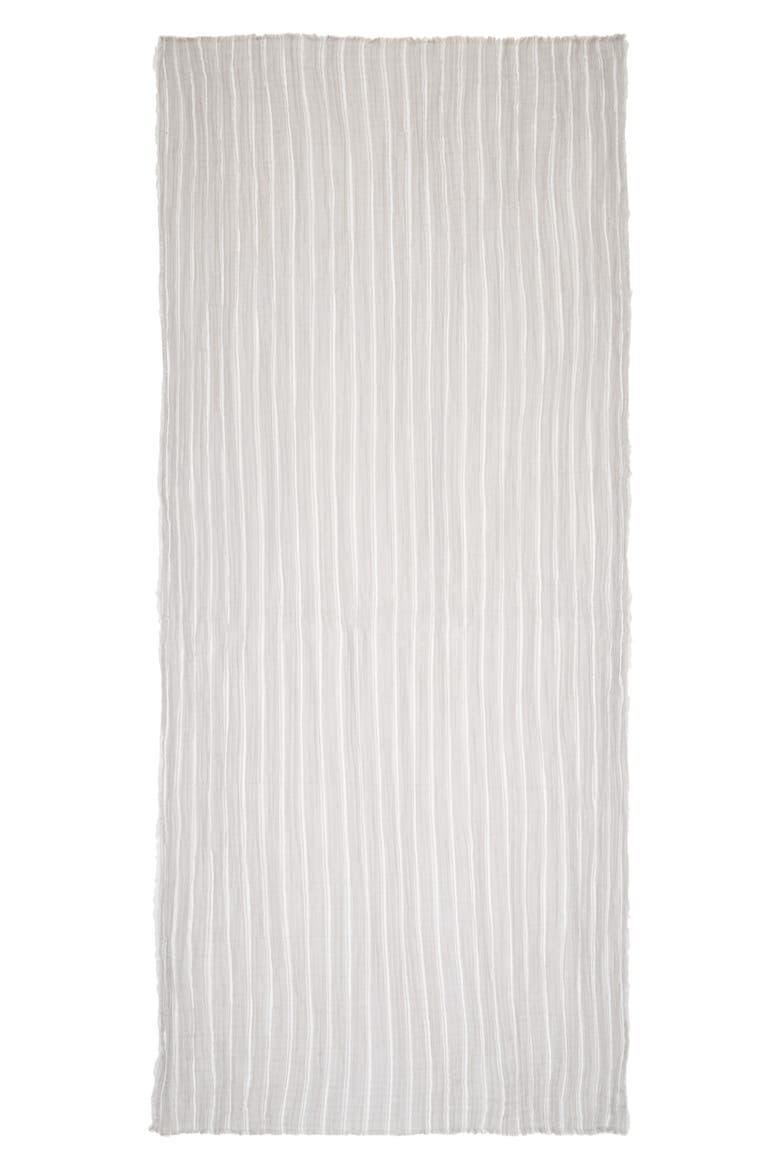 Stripe Cotton Scarf, Alternate, color, GREY COMBO