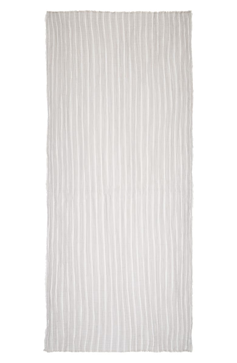 Nordstrom Stripe Cotton Scarf, Alternate, color, Grey Combo