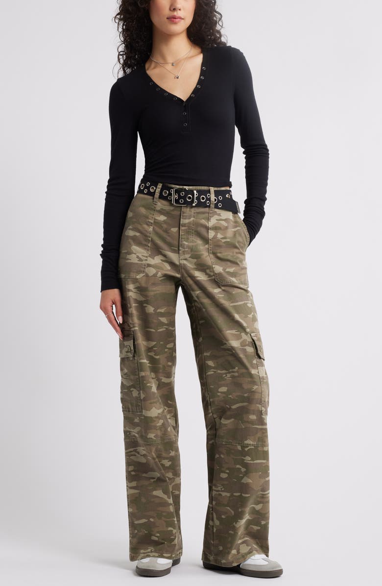 BP. Rib Henley, Alternate, color, Black